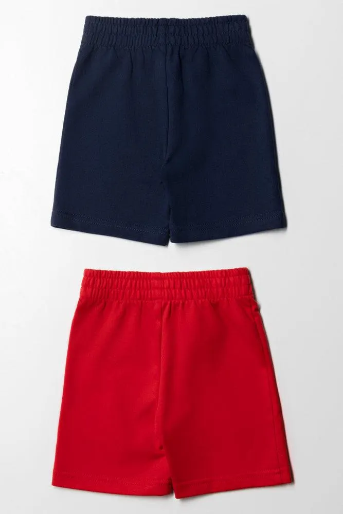 2 Pack Digger Shorts Navy & Red