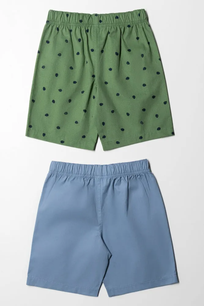 2 Pack Shorts Green & Blue