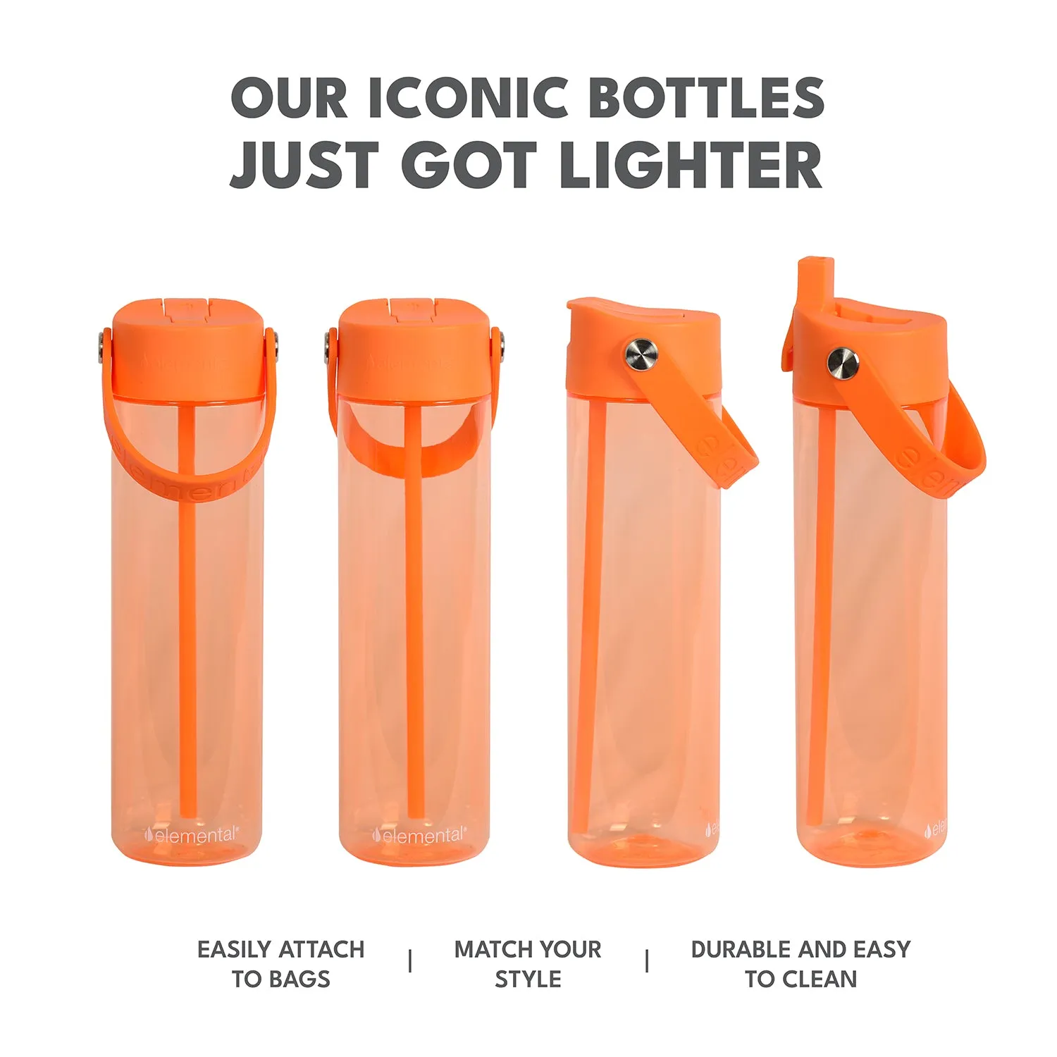 26 oz Tritan Plastic Water Bottle - Orange