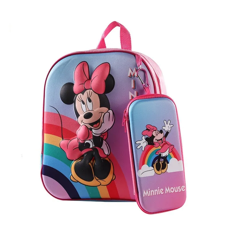 3D Kindergarten children's backpack and School Bag with Pouch