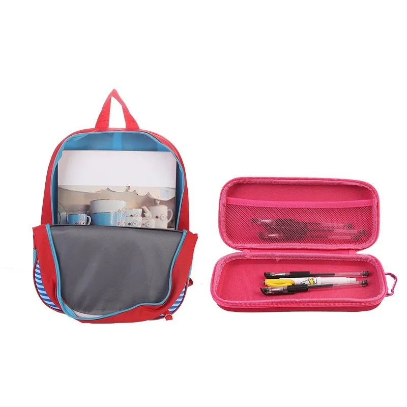 3D Kindergarten children's backpack and School Bag with Pouch