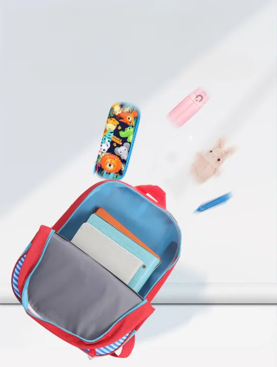 3D Kindergarten children's backpack and School Bag with Pouch