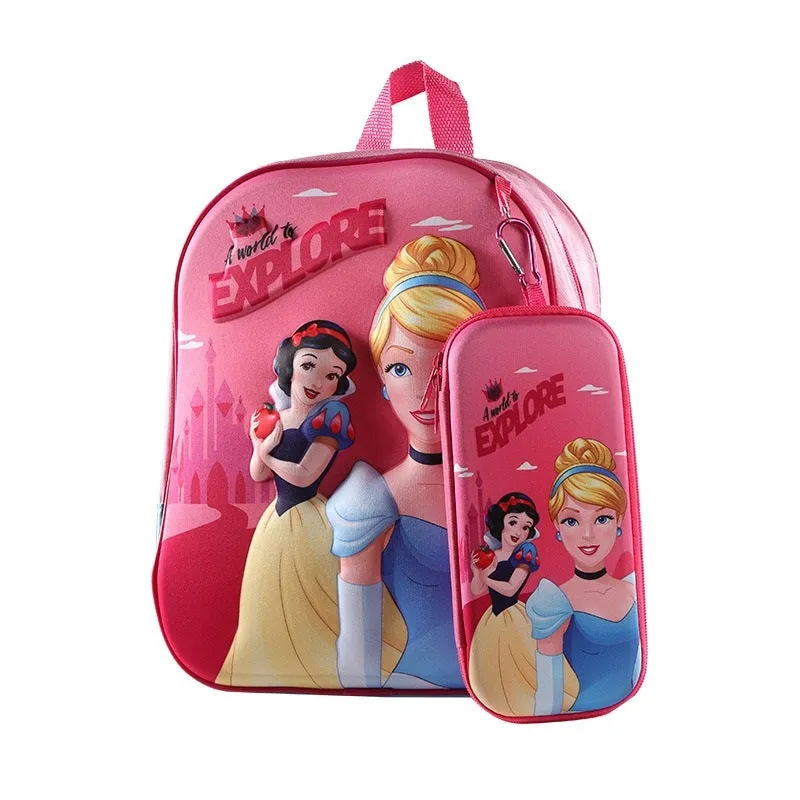 3D Kindergarten children's backpack and School Bag with Pouch