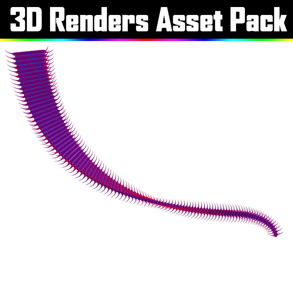 3D Render Asset Pack - Psychedelic Art Graphic Assets