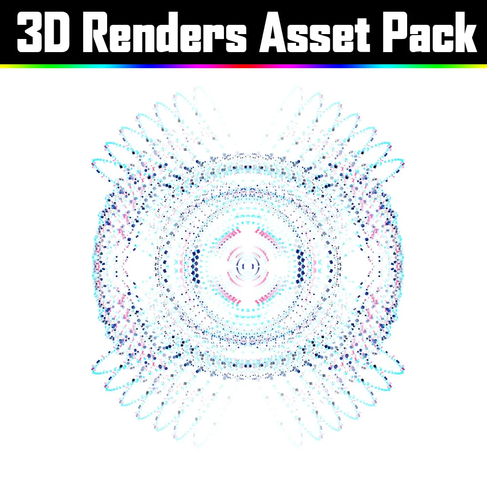 3D Render Asset Pack - Psychedelic Art Graphic Assets