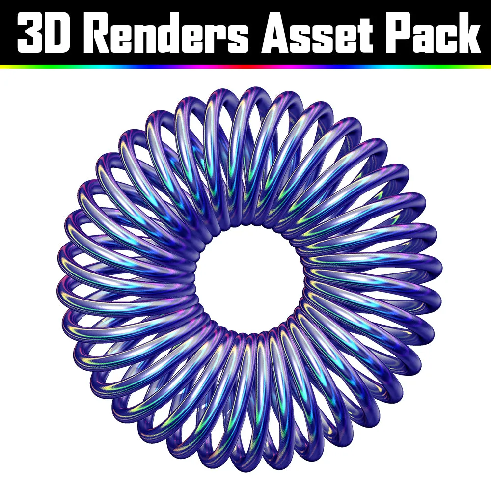 3D Render Asset Pack - Psychedelic Art Graphic Assets