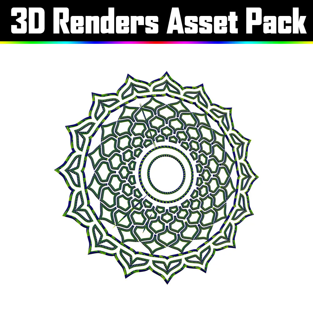 3D Render Asset Pack - Psychedelic Art Graphic Assets