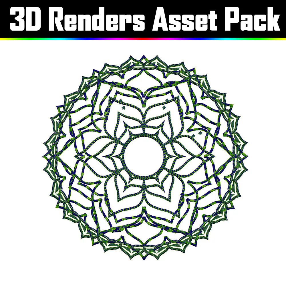 3D Render Asset Pack - Psychedelic Art Graphic Assets