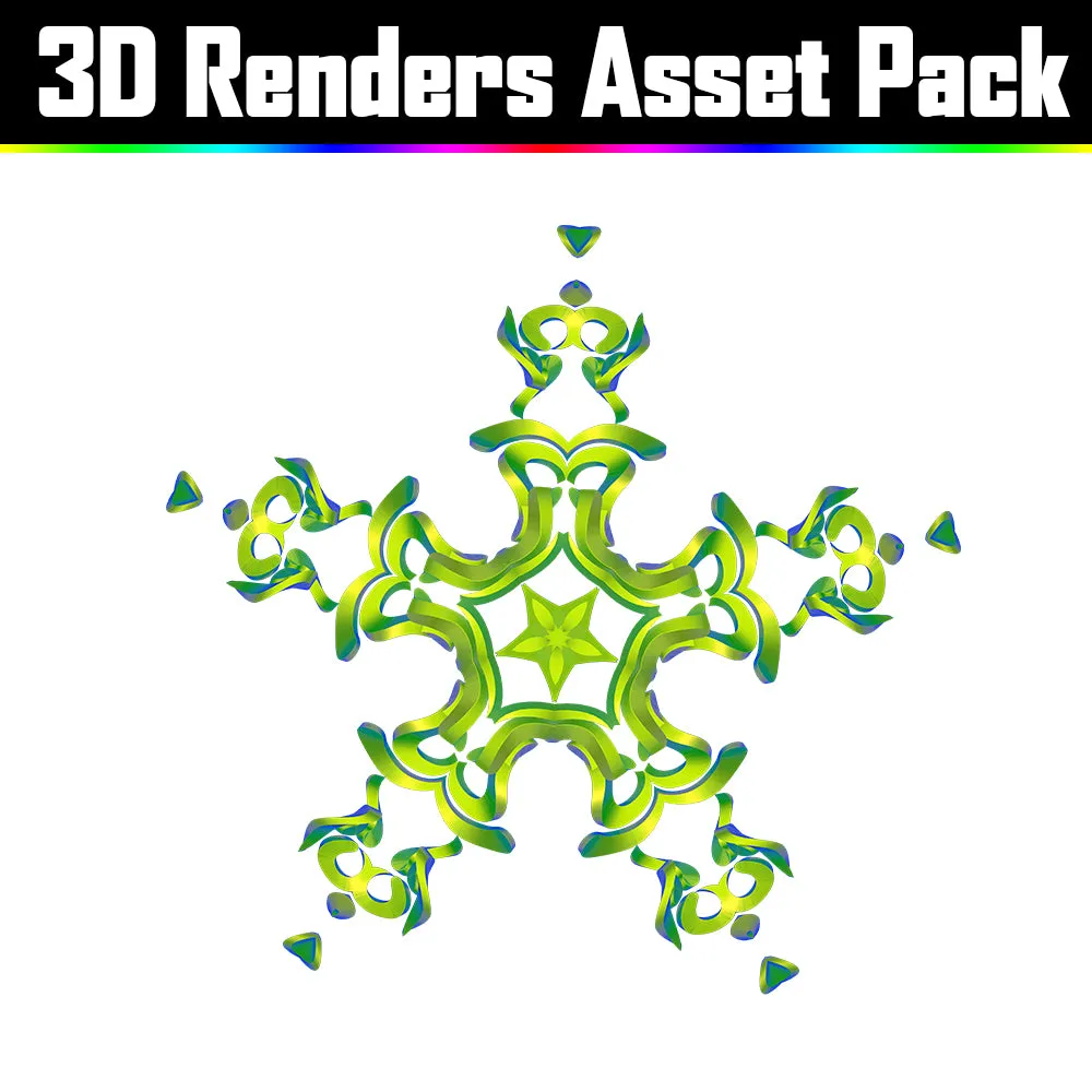 3D Render Asset Pack - Psychedelic Art Graphic Assets