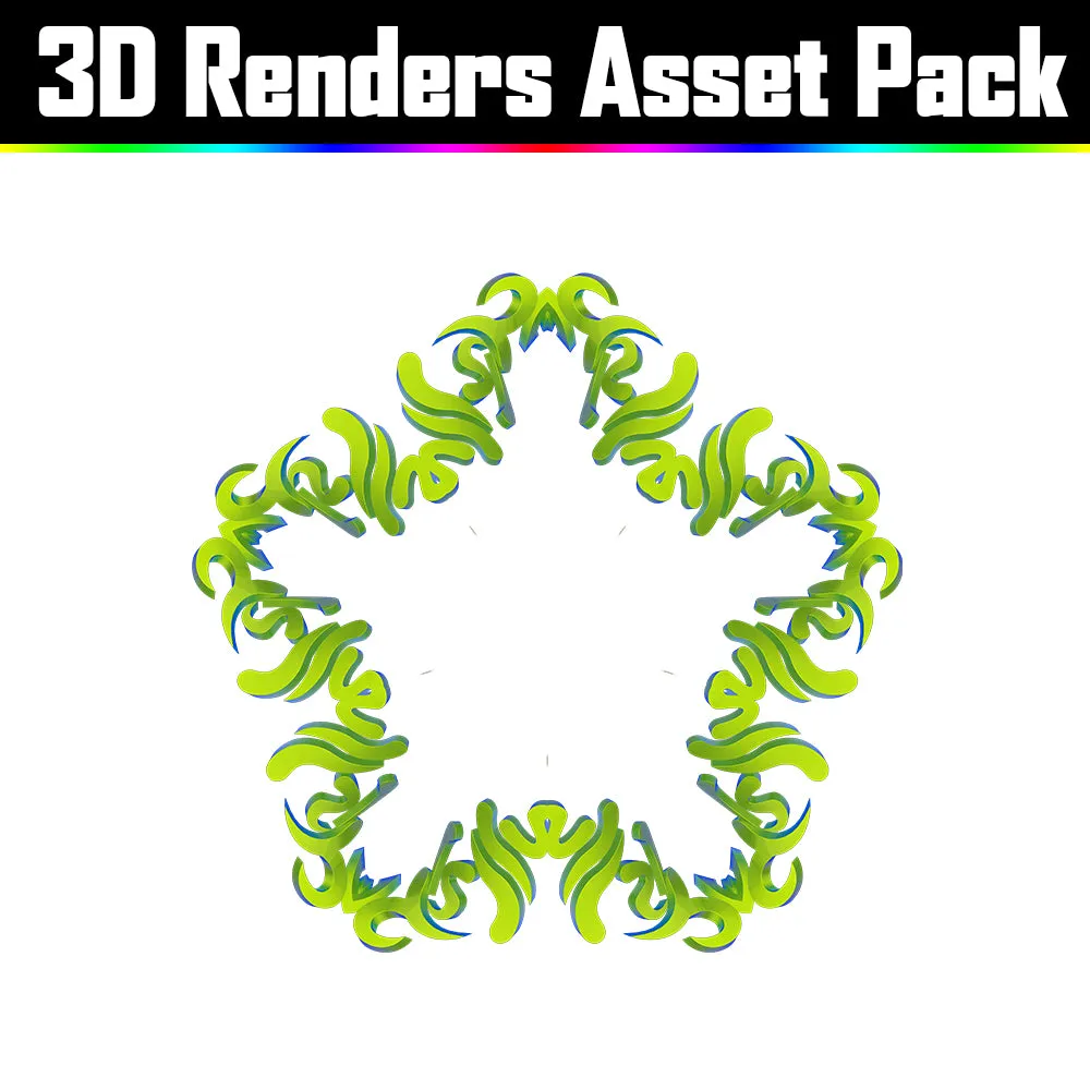 3D Render Asset Pack - Psychedelic Art Graphic Assets