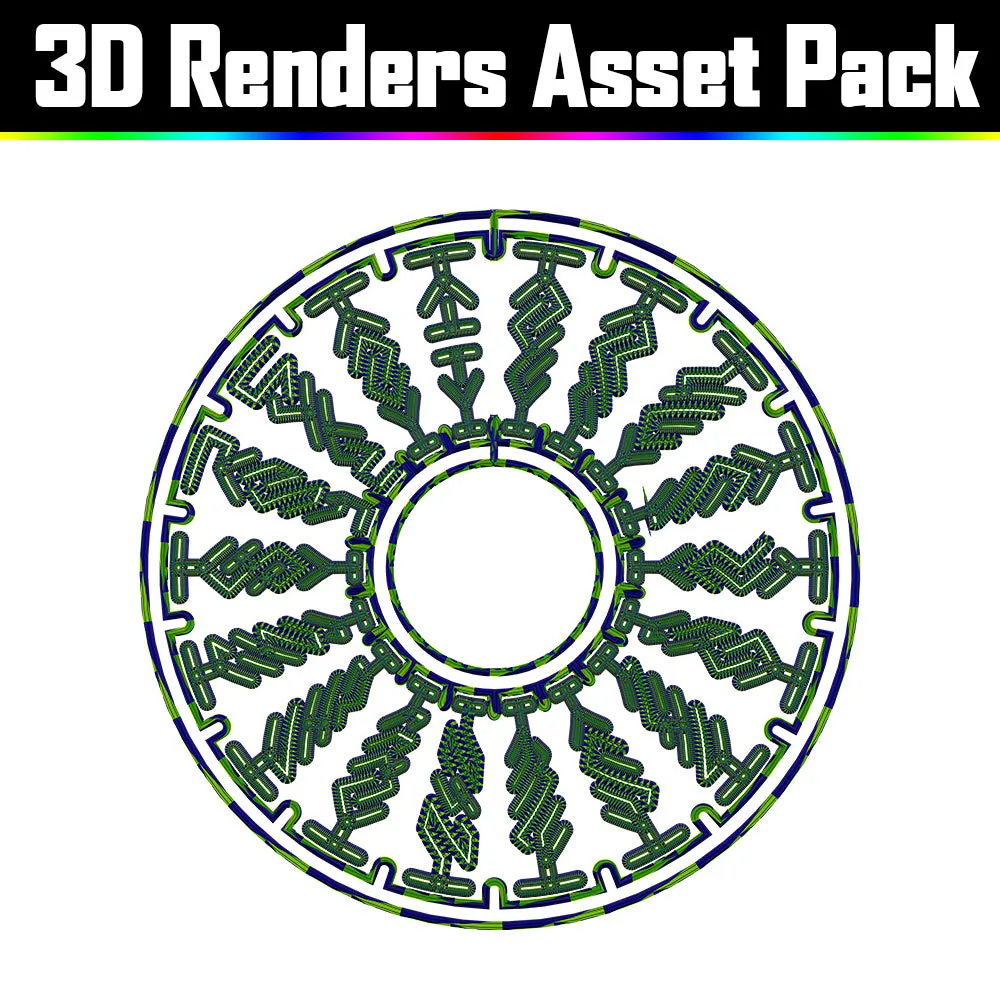 3D Render Asset Pack - Psychedelic Art Graphic Assets