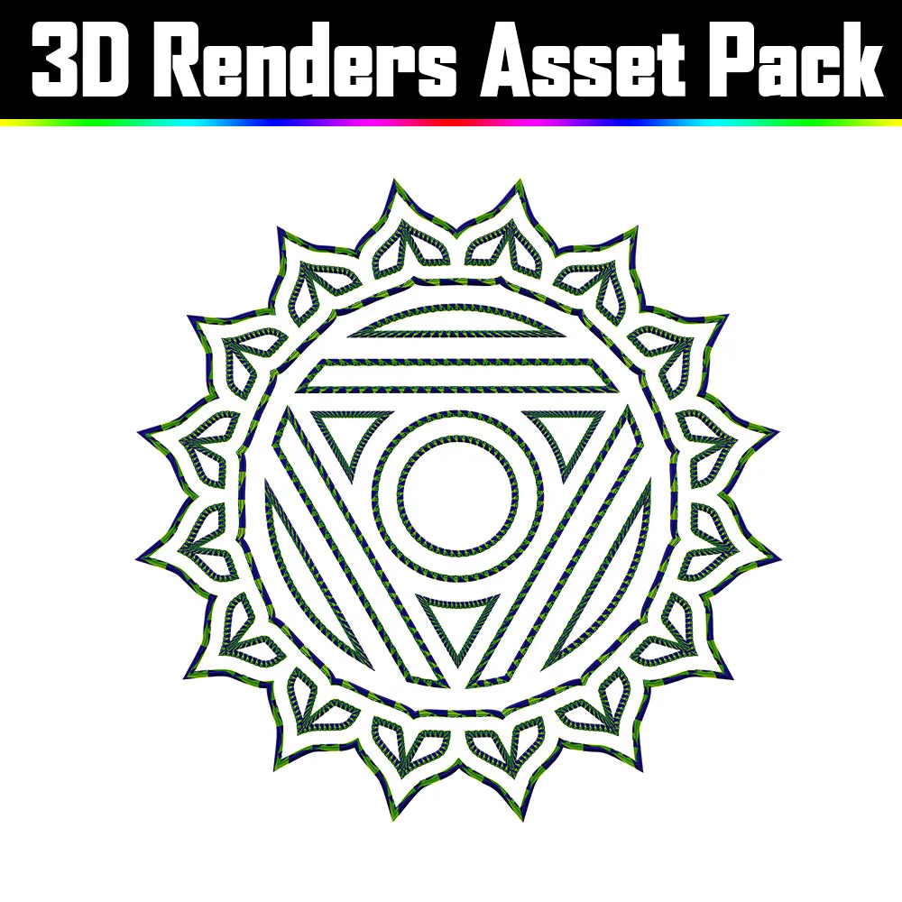 3D Render Asset Pack - Psychedelic Art Graphic Assets