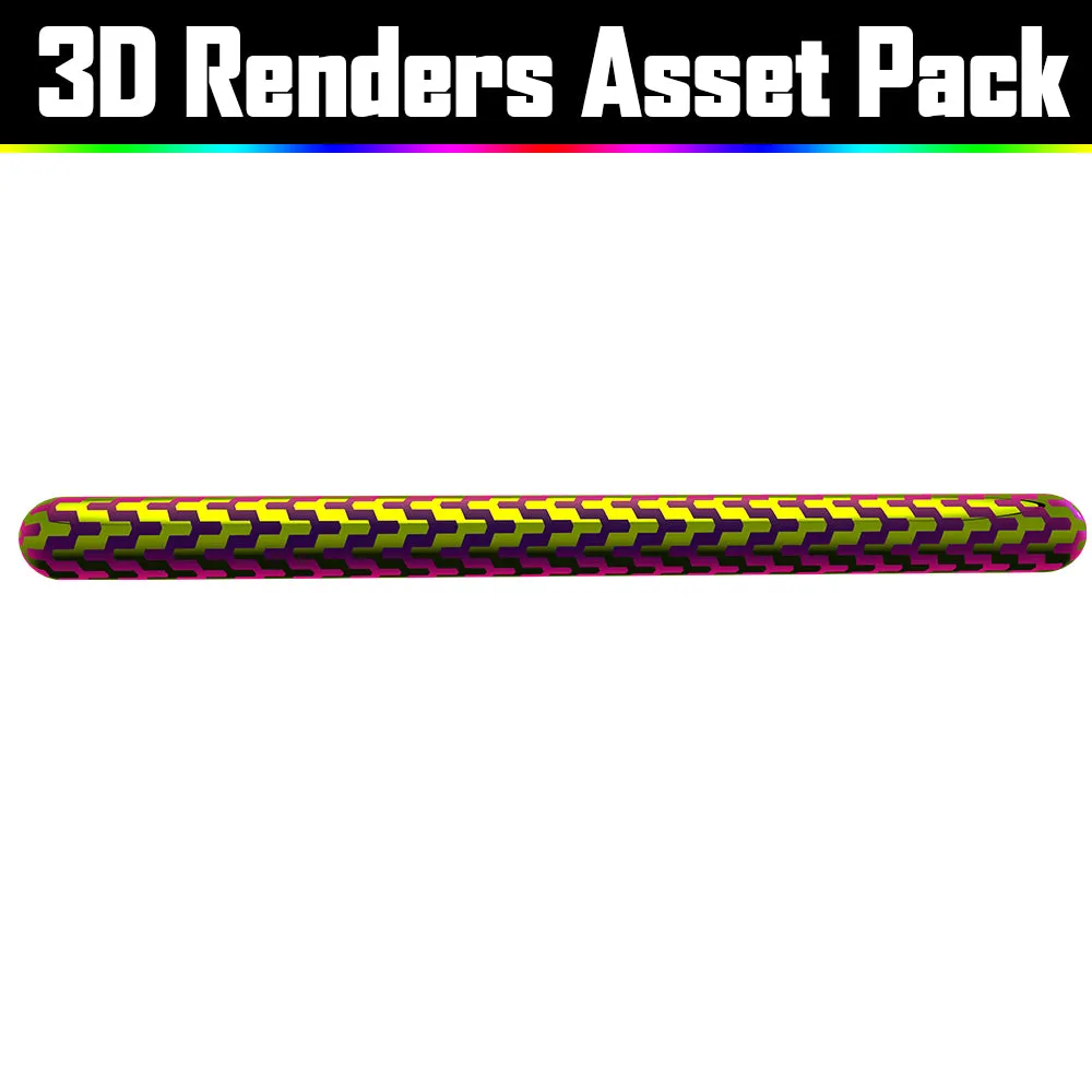 3D Render Asset Pack - Psychedelic Art Graphic Assets