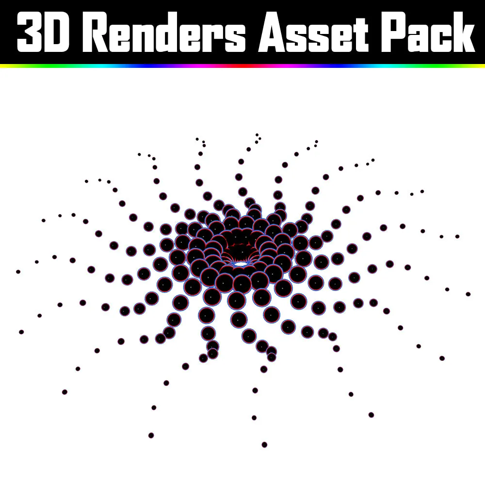 3D Render Asset Pack - Psychedelic Art Graphic Assets