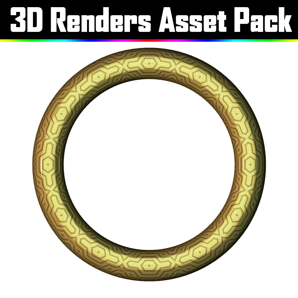 3D Render Asset Pack - Psychedelic Art Graphic Assets