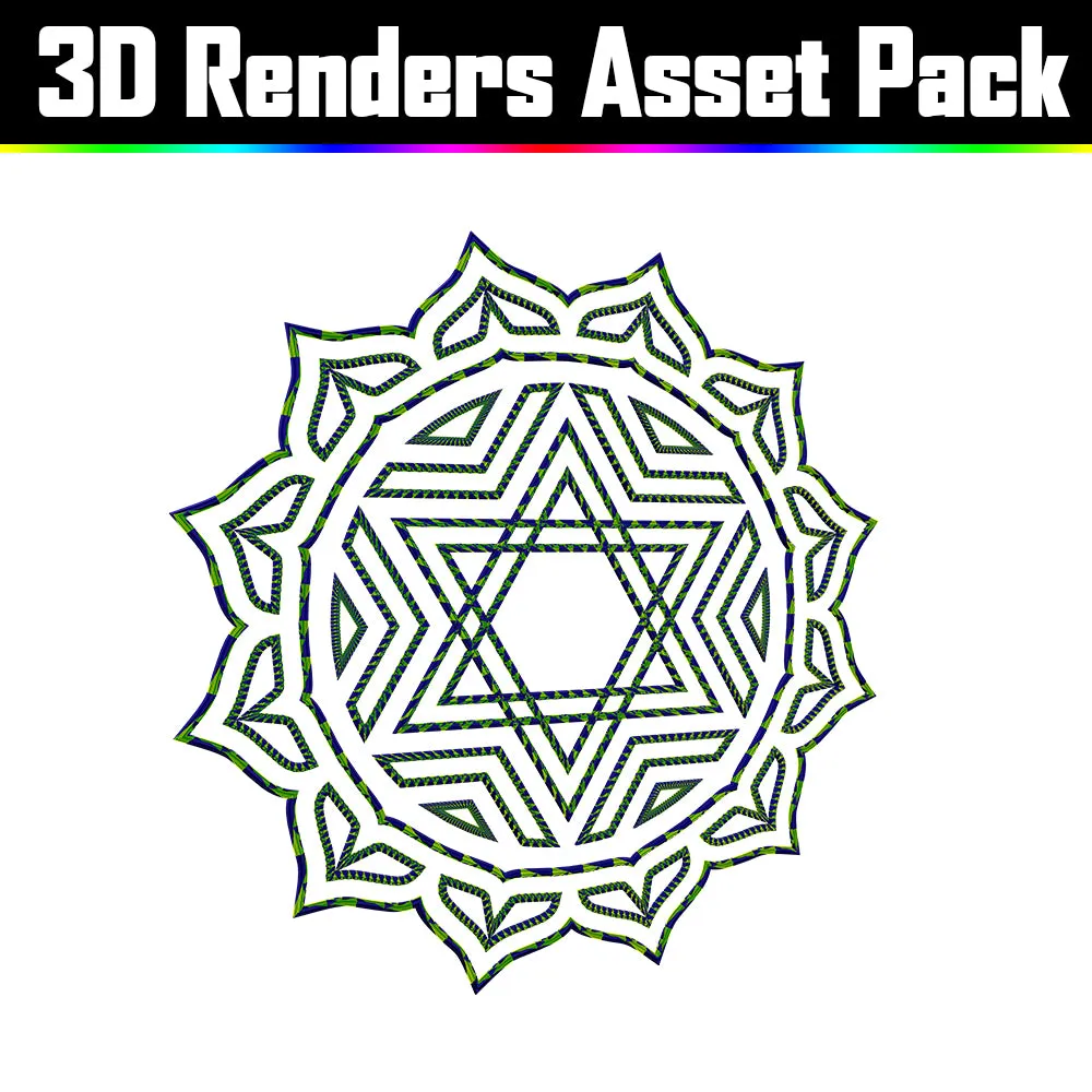 3D Render Asset Pack - Psychedelic Art Graphic Assets