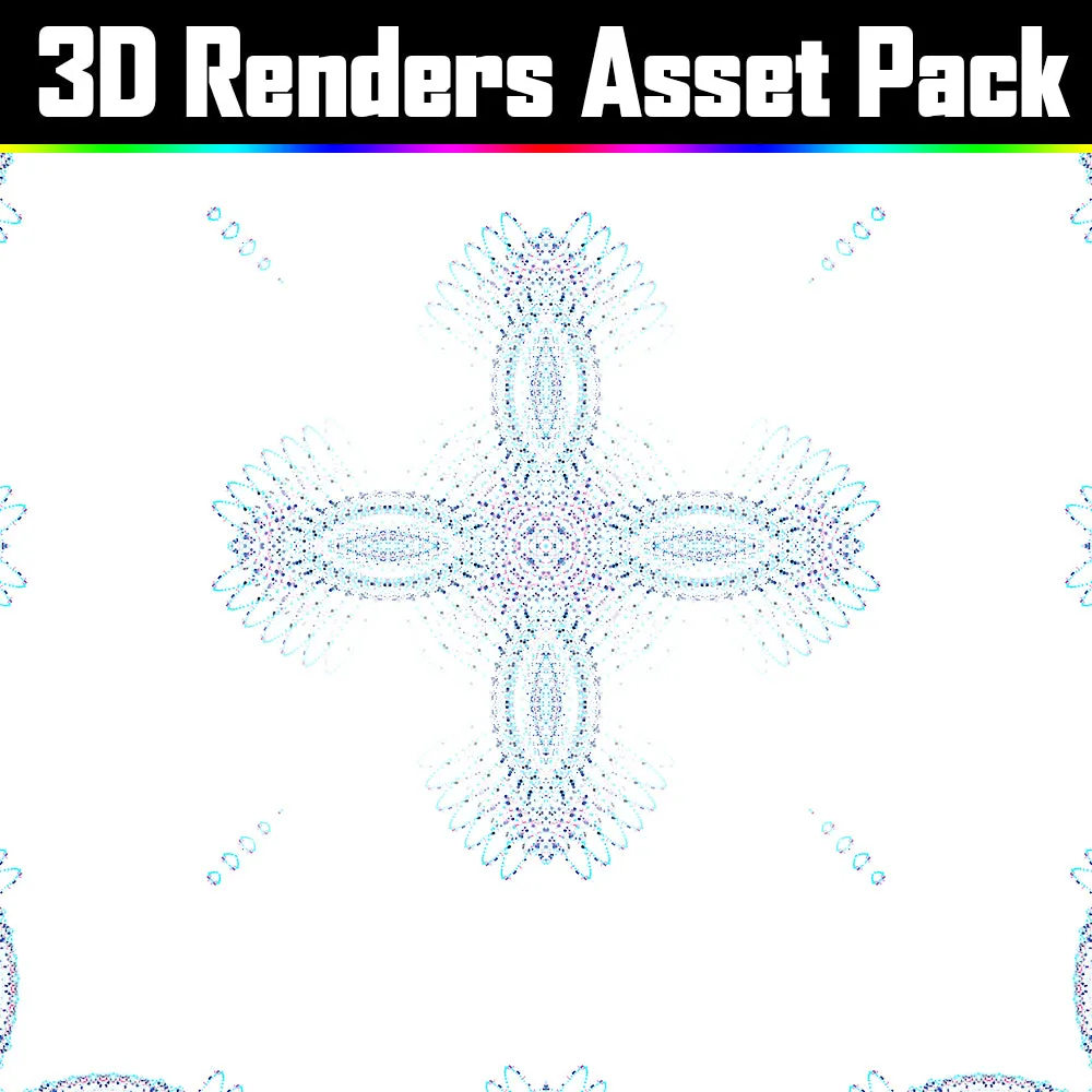 3D Render Asset Pack - Psychedelic Art Graphic Assets