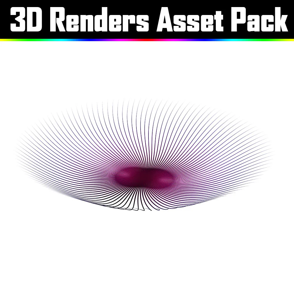 3D Render Asset Pack - Psychedelic Art Graphic Assets