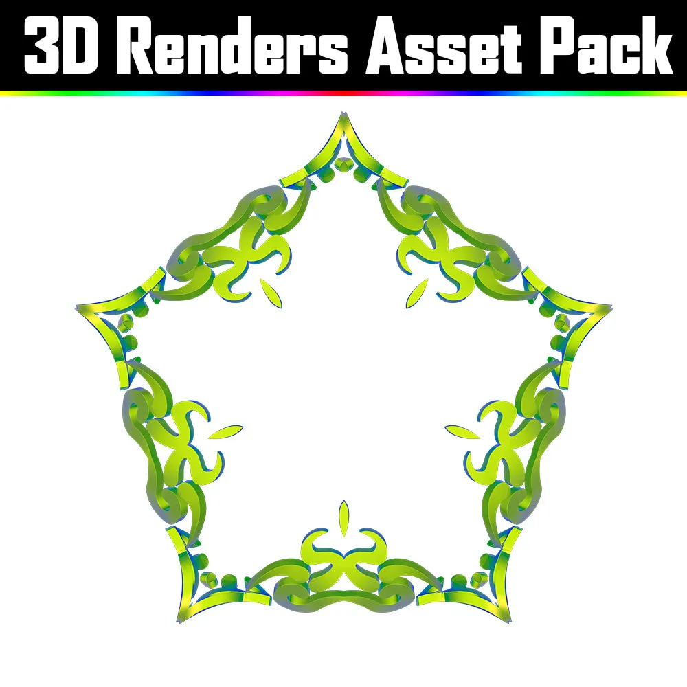 3D Render Asset Pack - Psychedelic Art Graphic Assets