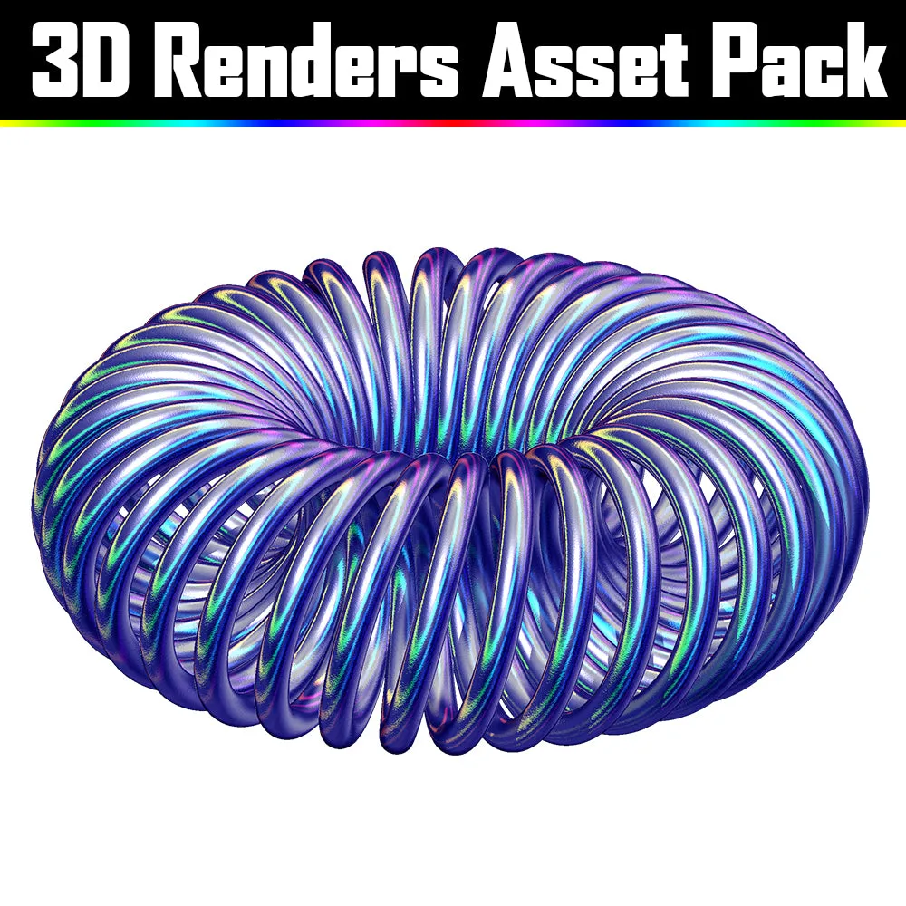 3D Render Asset Pack - Psychedelic Art Graphic Assets