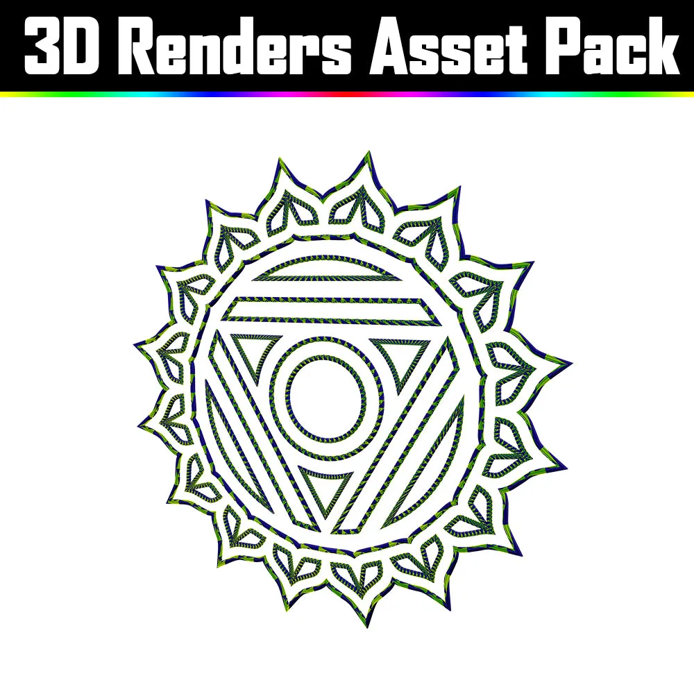 3D Render Asset Pack - Psychedelic Art Graphic Assets