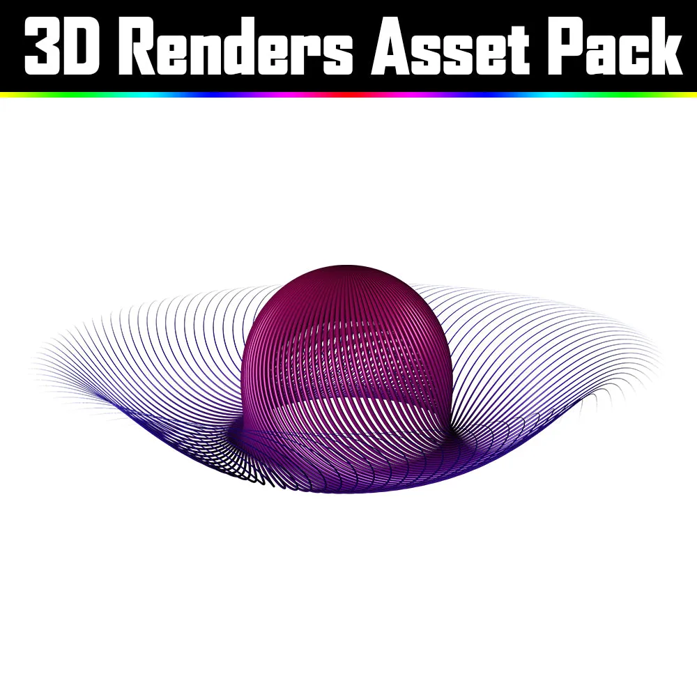 3D Render Asset Pack - Psychedelic Art Graphic Assets