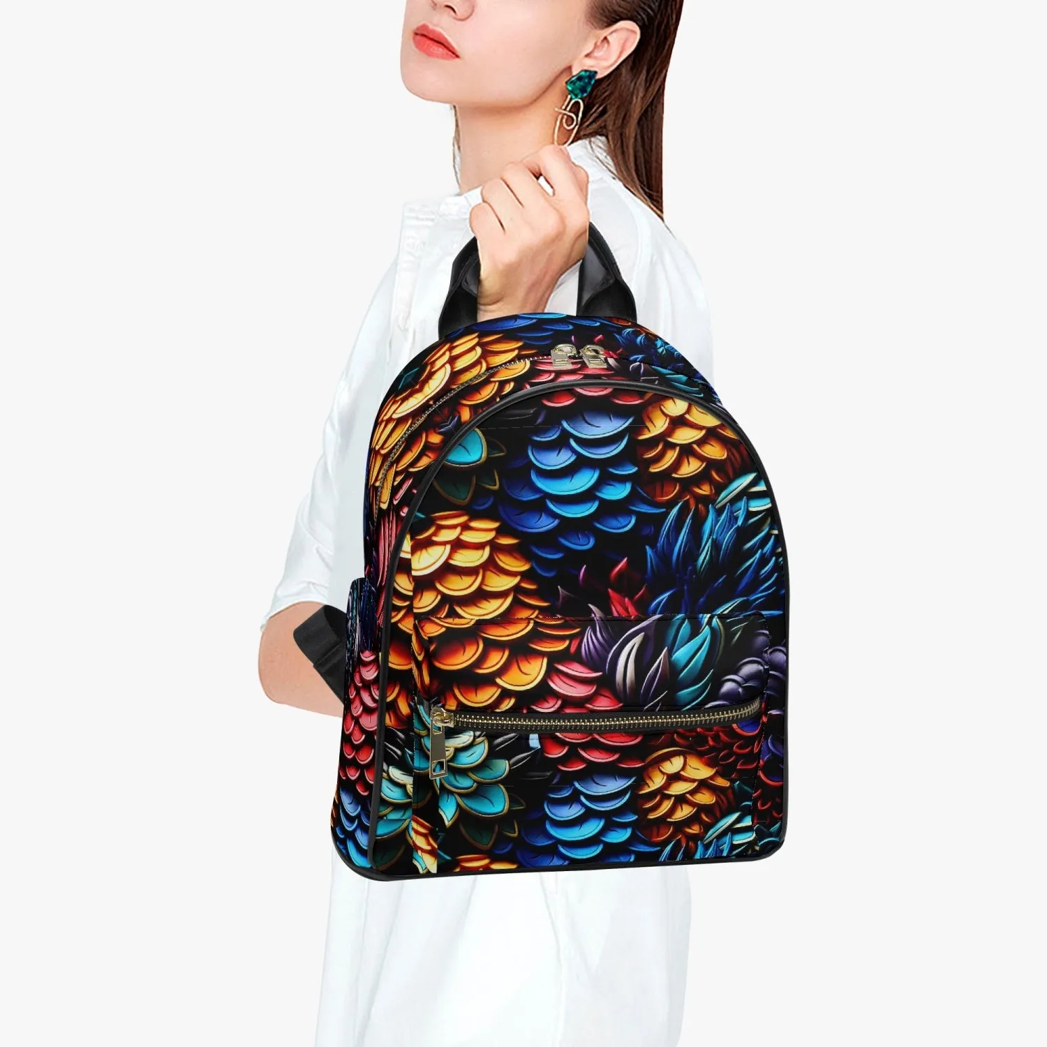 909. All Over Printed PU Backpack