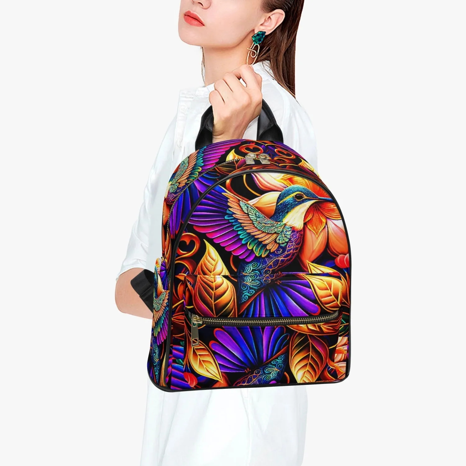 909. All Over Printed PU Backpack