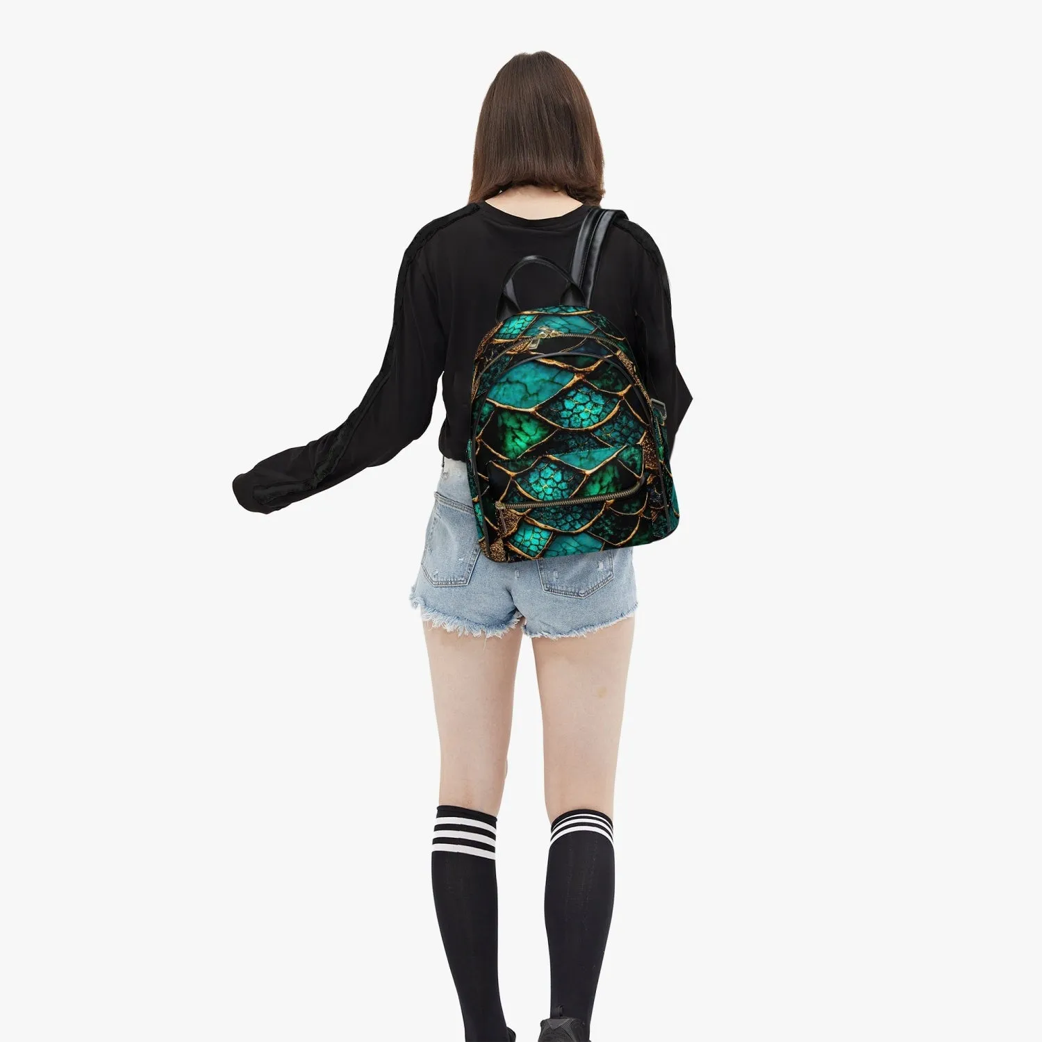 909. All Over Printed PU Backpack