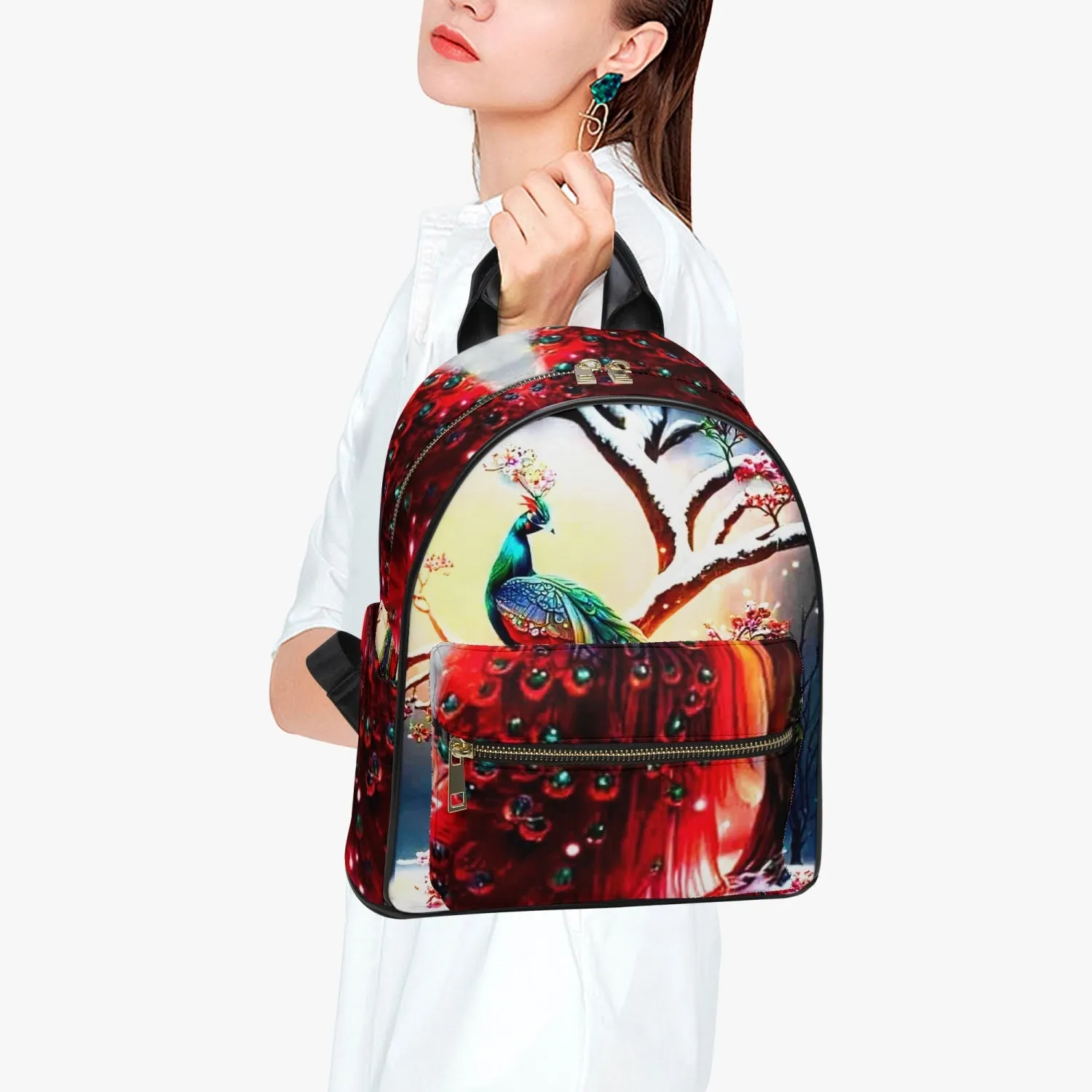 909. All Over Printed PU Backpack