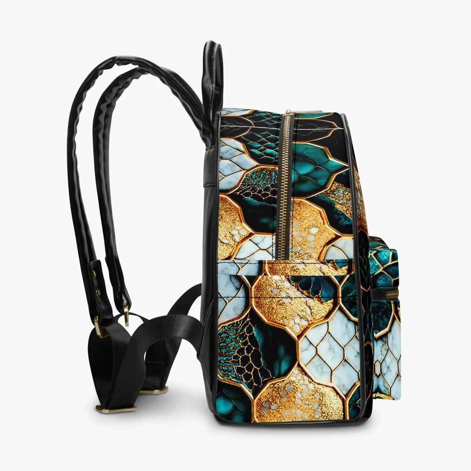 909. All Over Printed PU Backpack