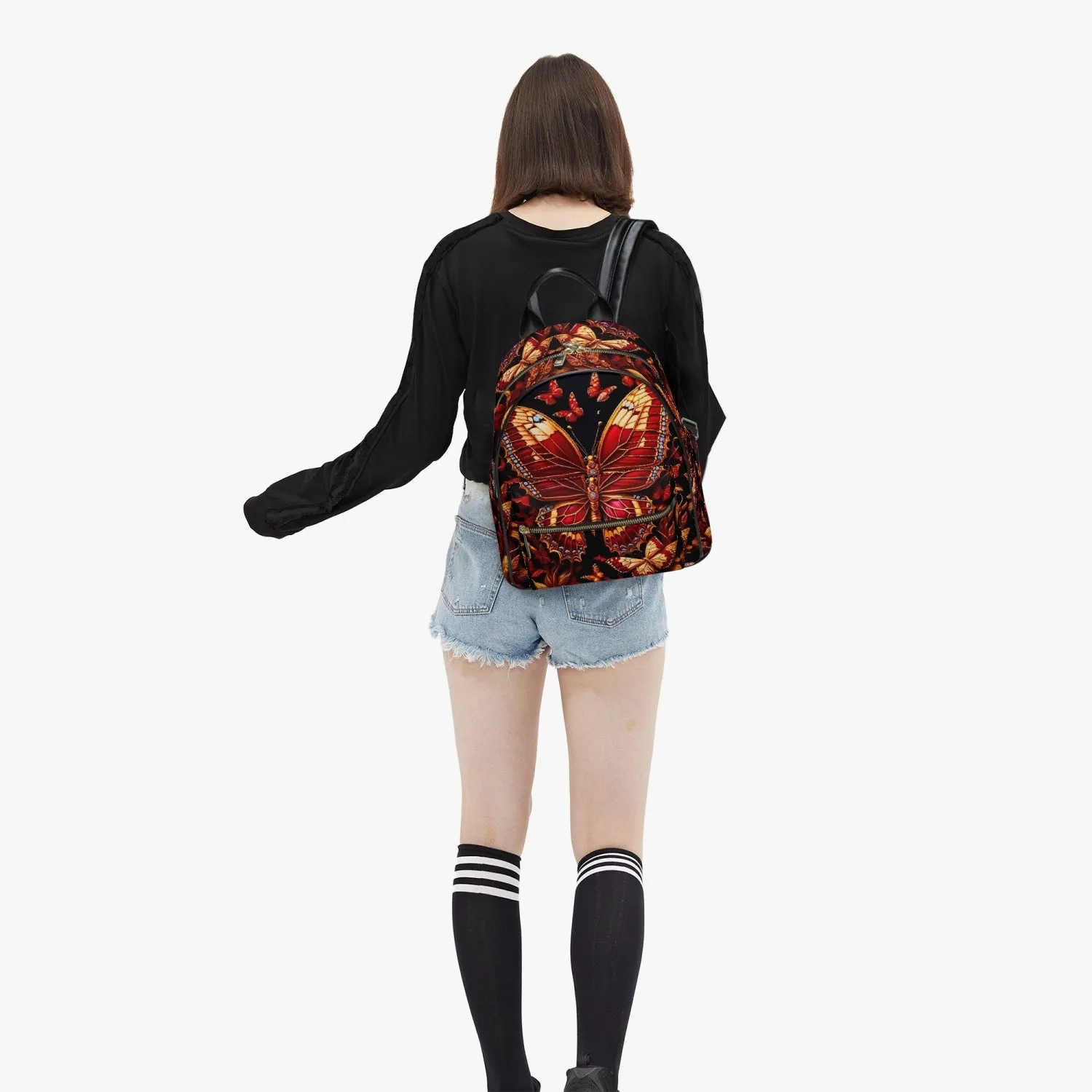 909. All Over Printed PU Backpack