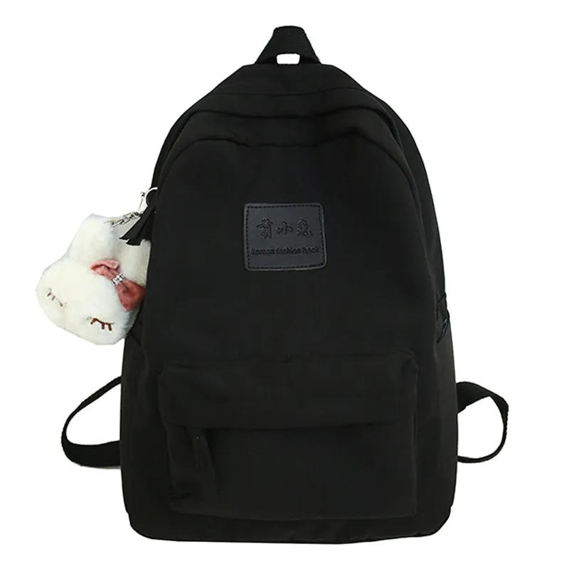 Backpack Waterproof Student Schoolbag Men Black Nylon Cute Women for Teenage Girls School  Rucksack