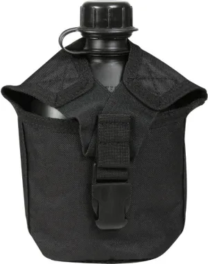 Black - Military MOLLE Compatible 1 Quart Canteen Cover