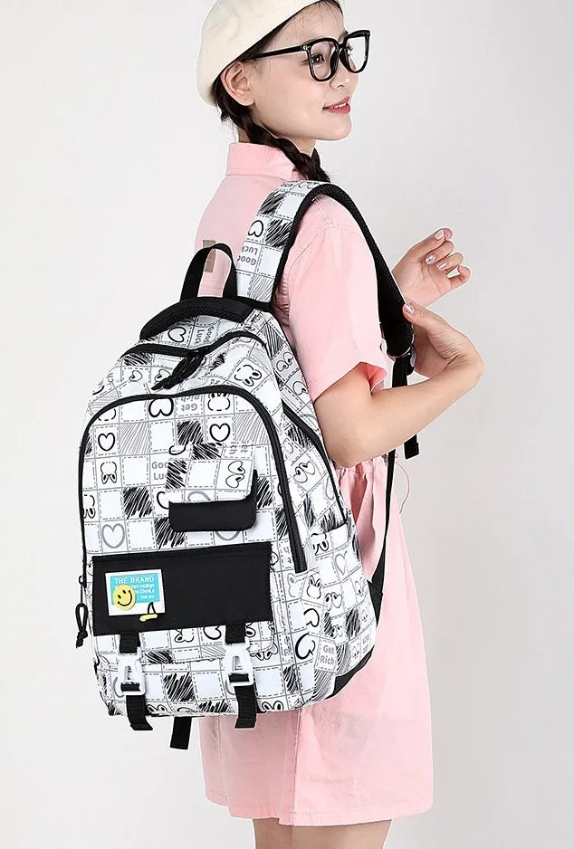 Black New High School Student School Backpack 1370