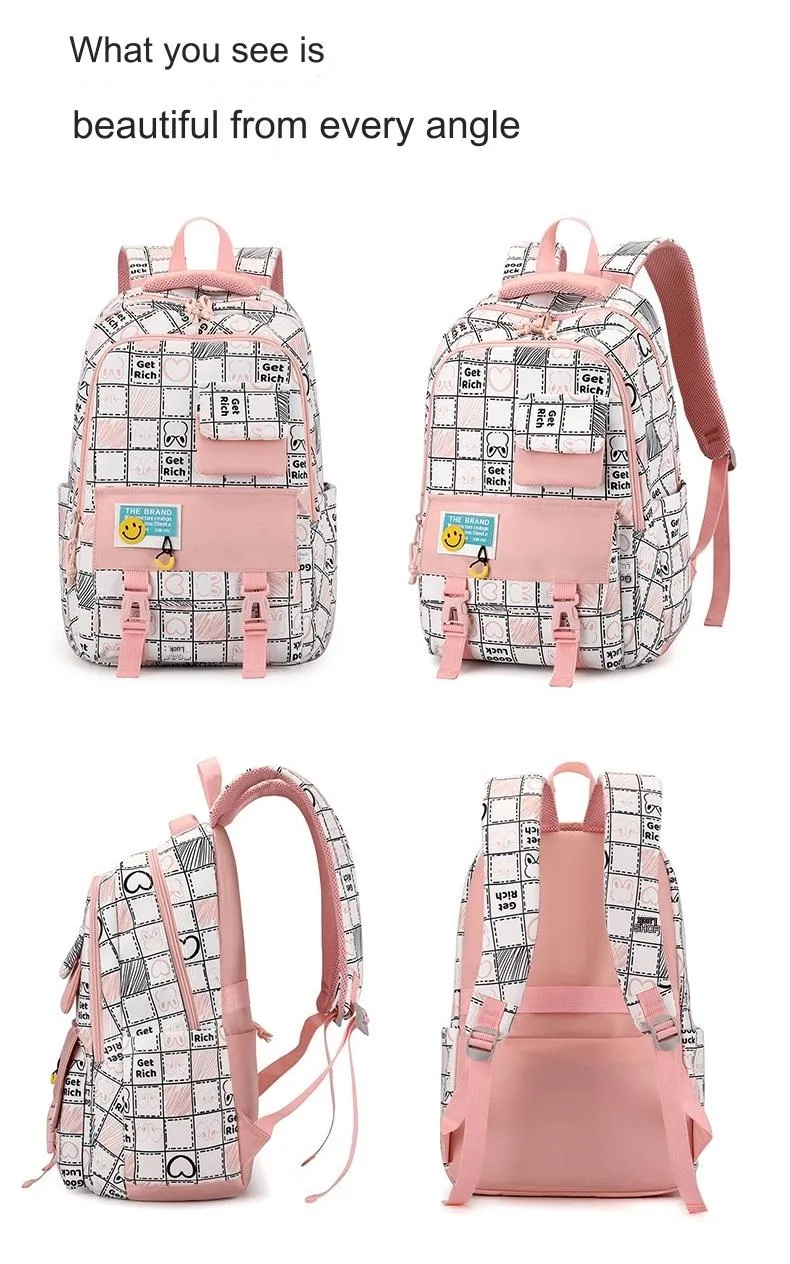 Black New High School Student School Backpack 1370