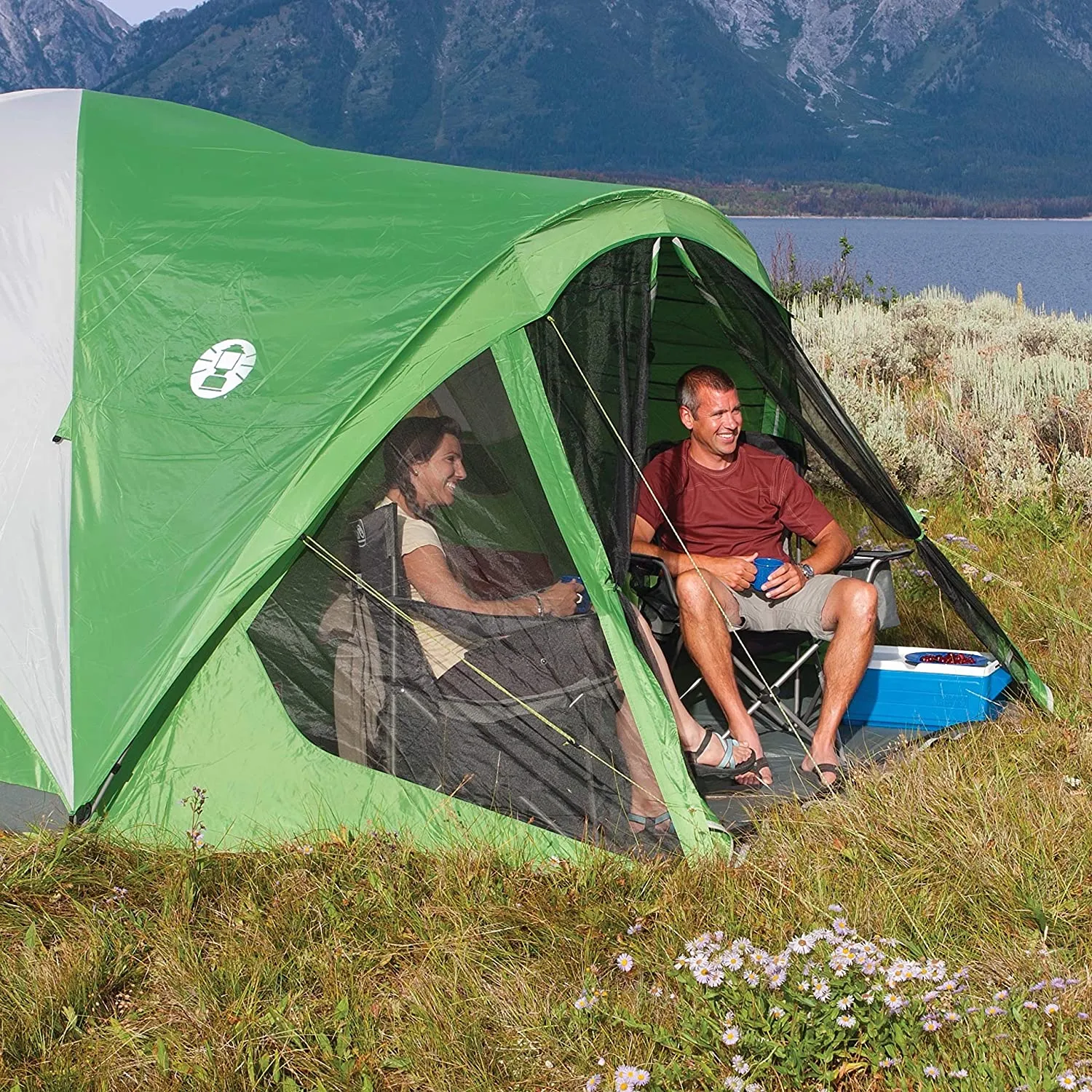 Coleman Dome Tent with Screen Room | Evanston Camping Tent with Screened-In Porch