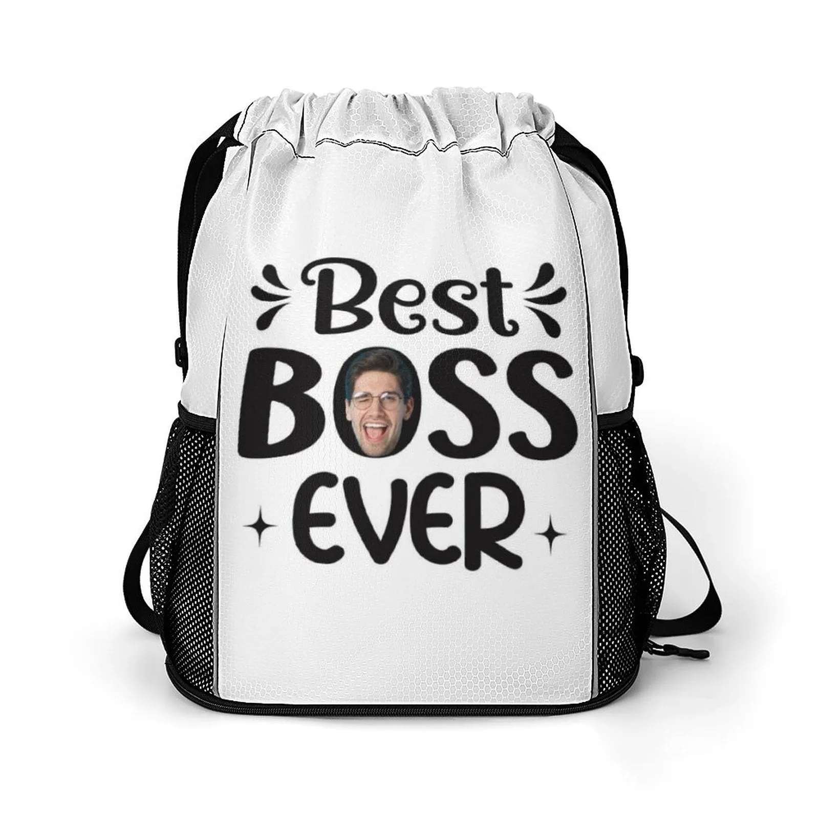 Custom Boss Face Hat  Best Boss Ever Photo Shirt and Personalized Duffel Bag for Company for Team Building for Business