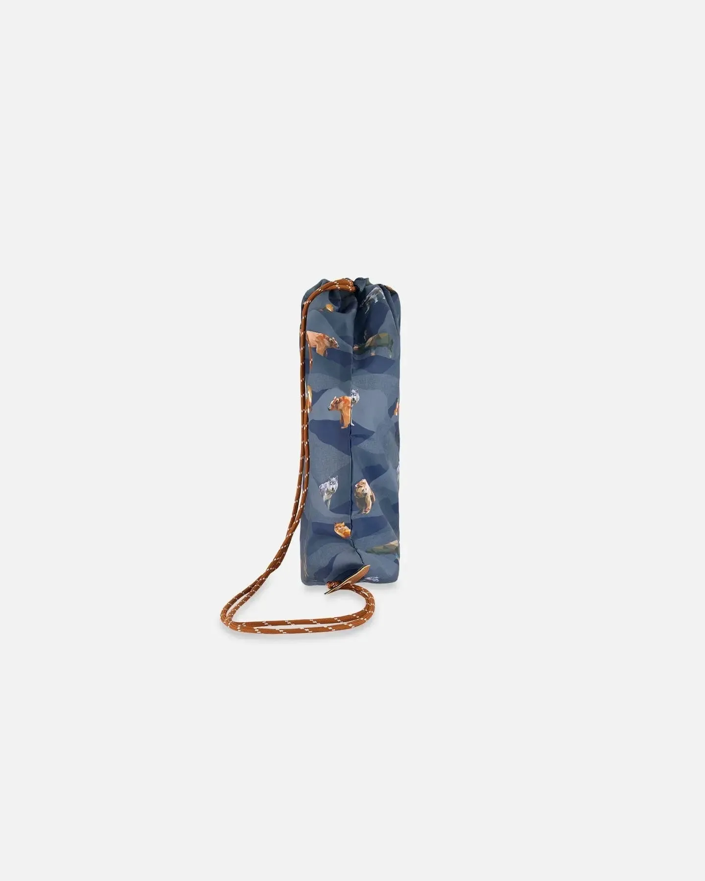 Drawstring Bag Navy Printed Mountains Animals