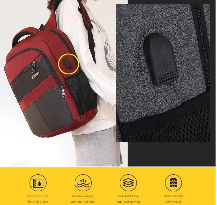 Durable And Stylish Laptop Backpack With USB MJ190