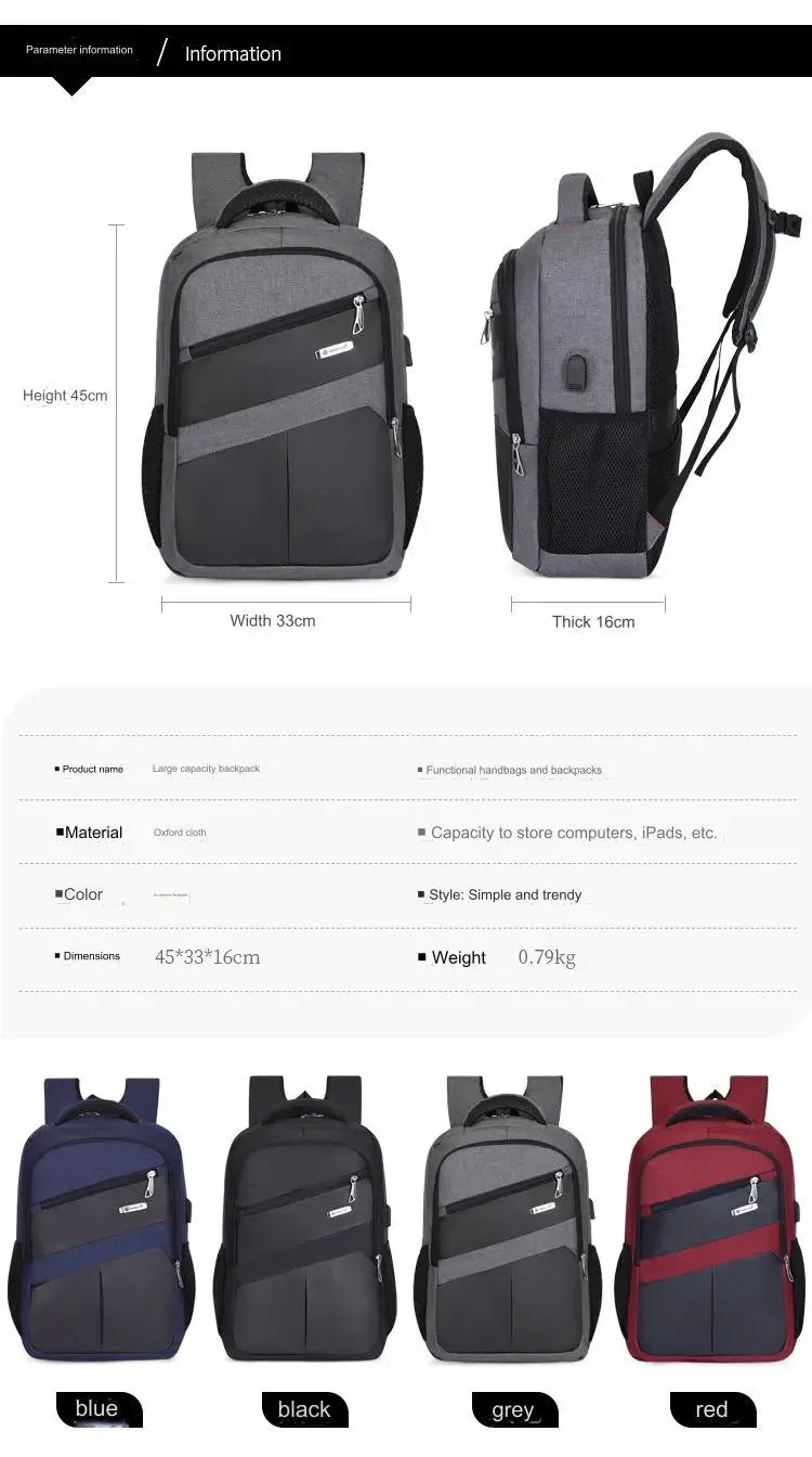 Durable And Stylish Laptop Backpack With USB MJ190