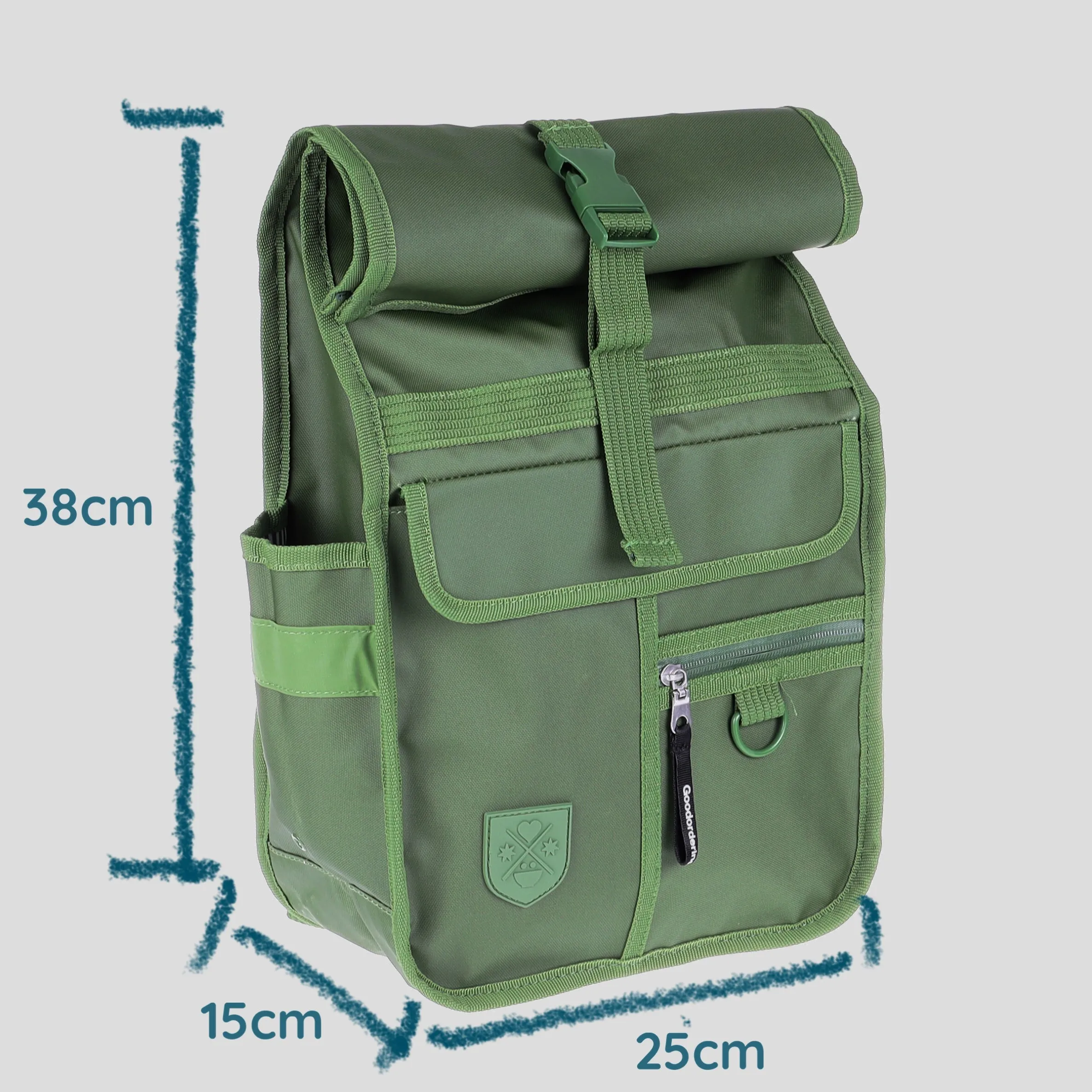 Eco Monochrome Rolltop Backpack Mini Green