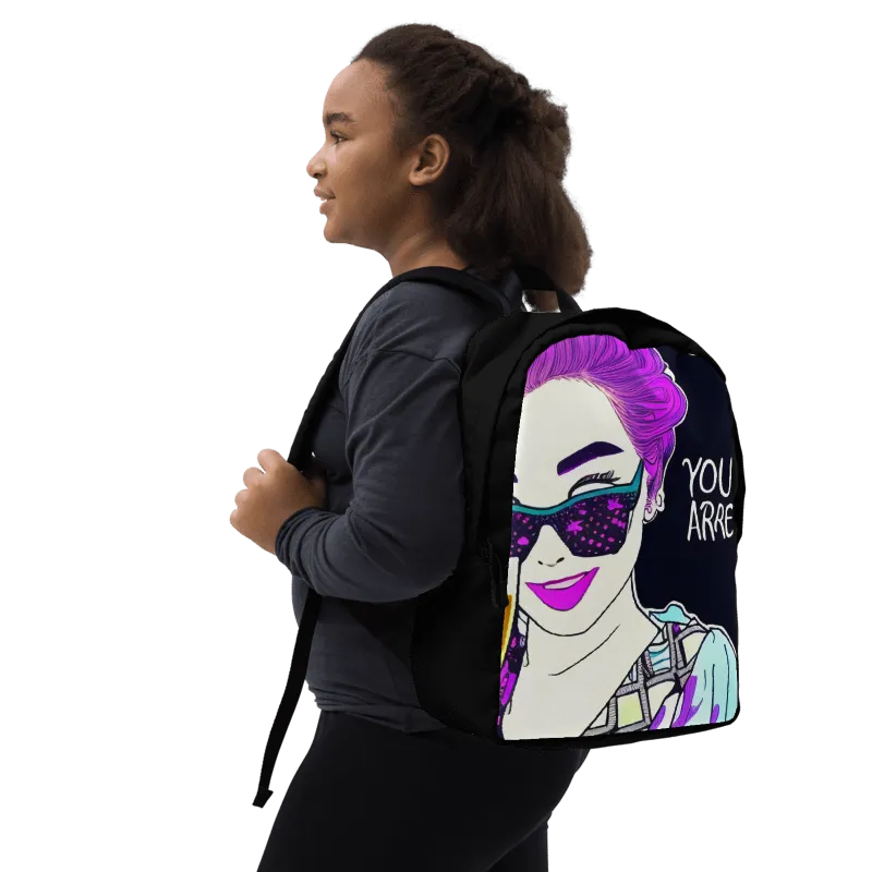 Elevate Your Style with the 'You ARRE' Minimalist Backpack - Fashionable Black Laptop Backpack