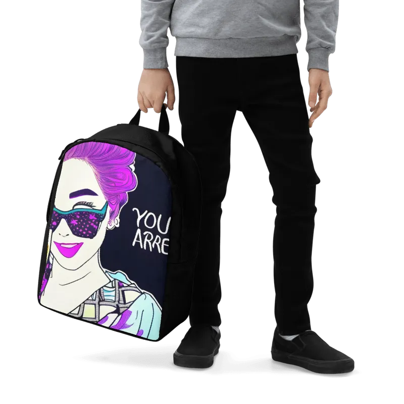 Elevate Your Style with the 'You ARRE' Minimalist Backpack - Fashionable Black Laptop Backpack