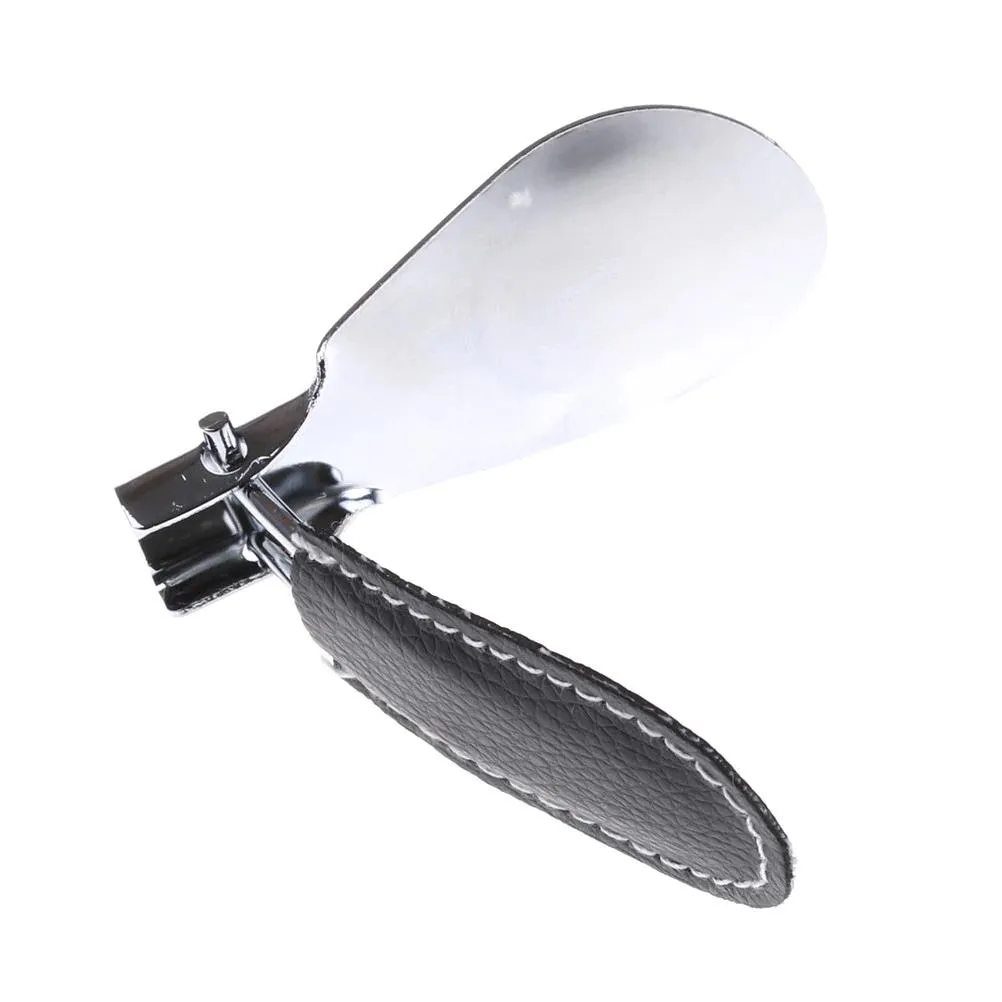 Foldable Tavel Metal Shoehorn With Leather Handle