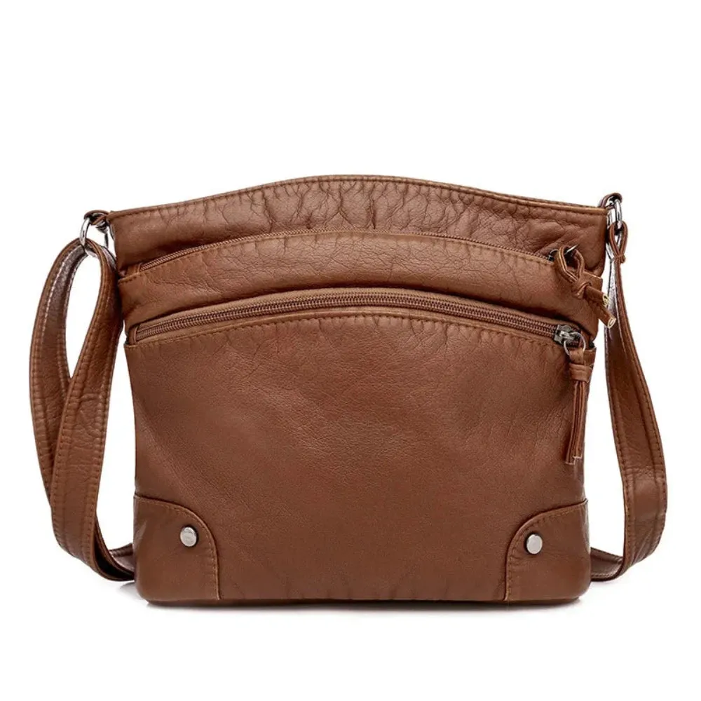 Grace’s Retro Charm | Soft Leather Anti-Theft Messenger Bag