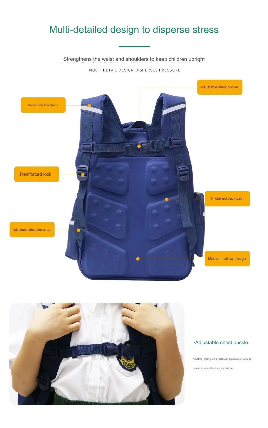 High Quality Durable  Large Capacity School Backpack for Students 4079