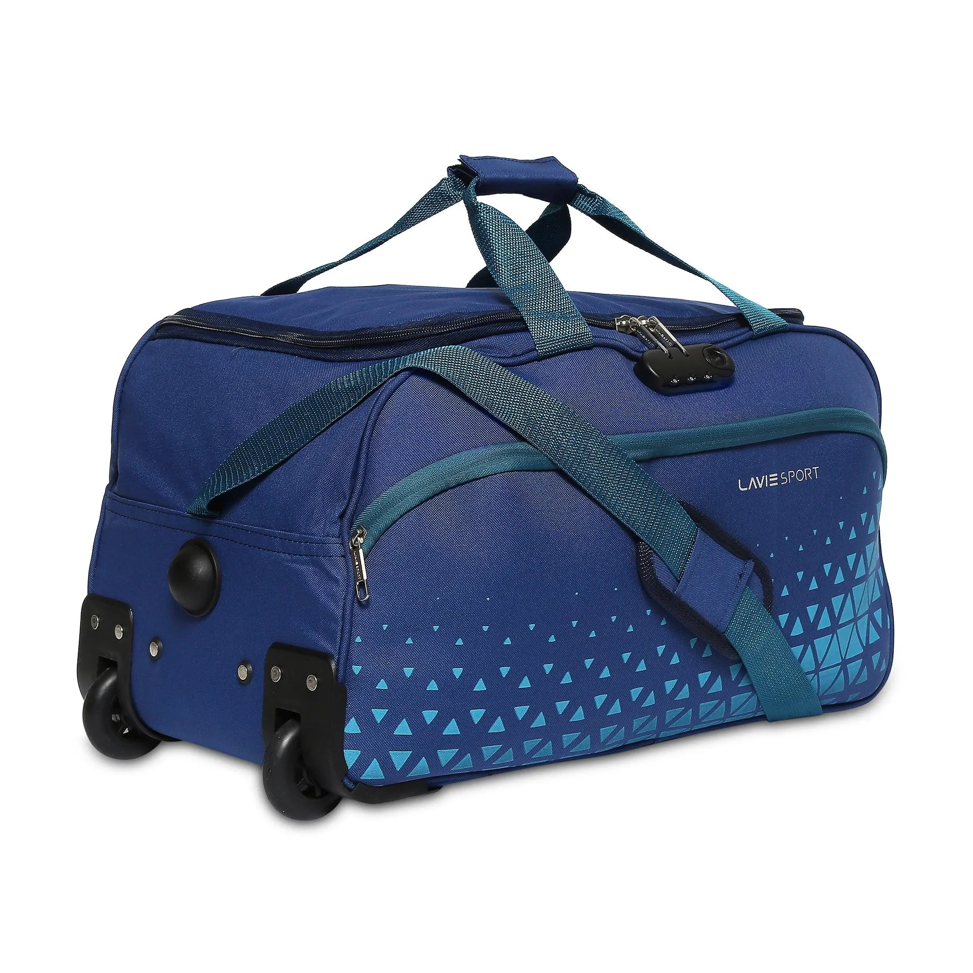 Lavie Sport 53.5 cms Anti-theft Arrow Wheel Duffle Bag | Navy