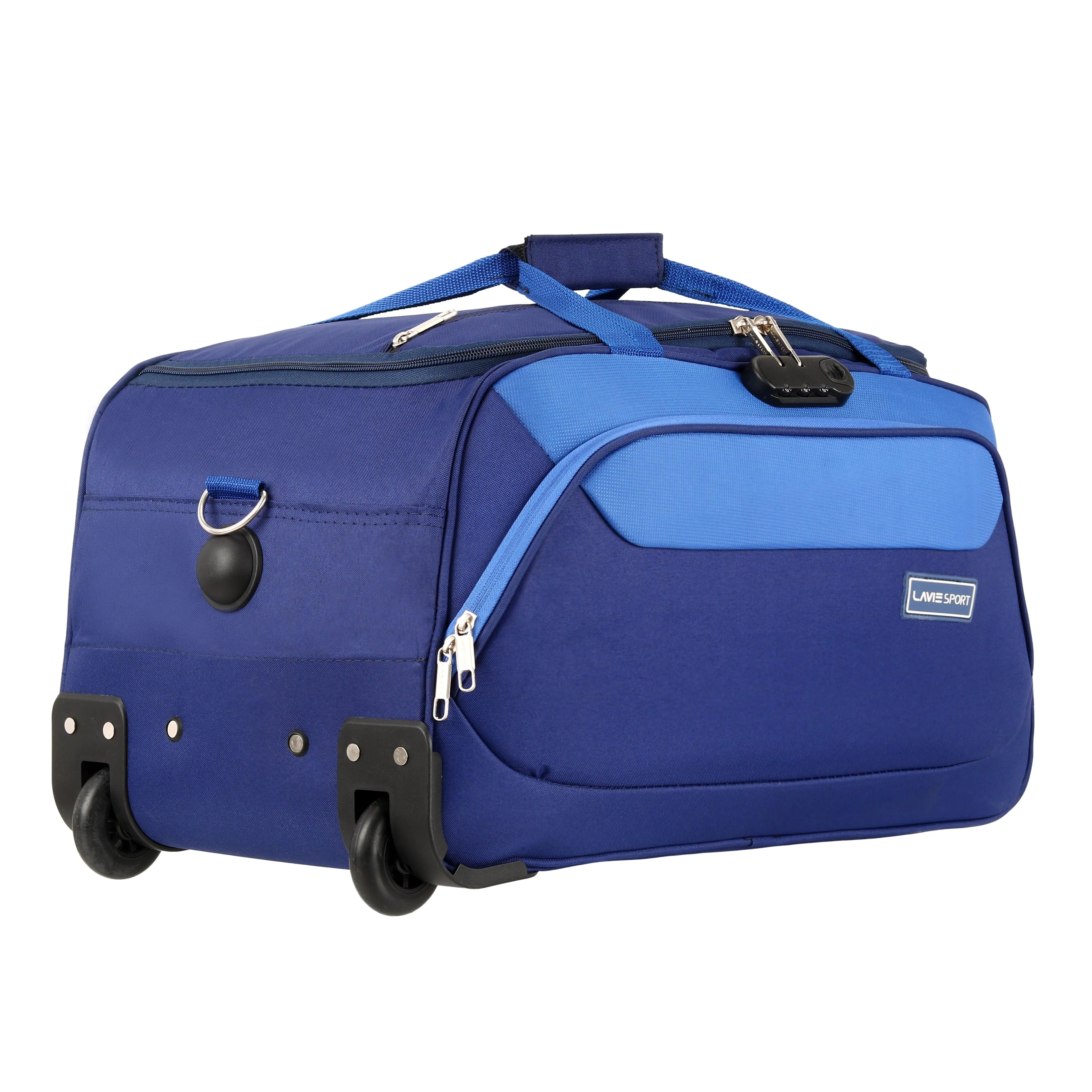 Lavie Sport 57 cms Anti-theft Voyage Wheel Duffle Bag| Trolley Bag Navy