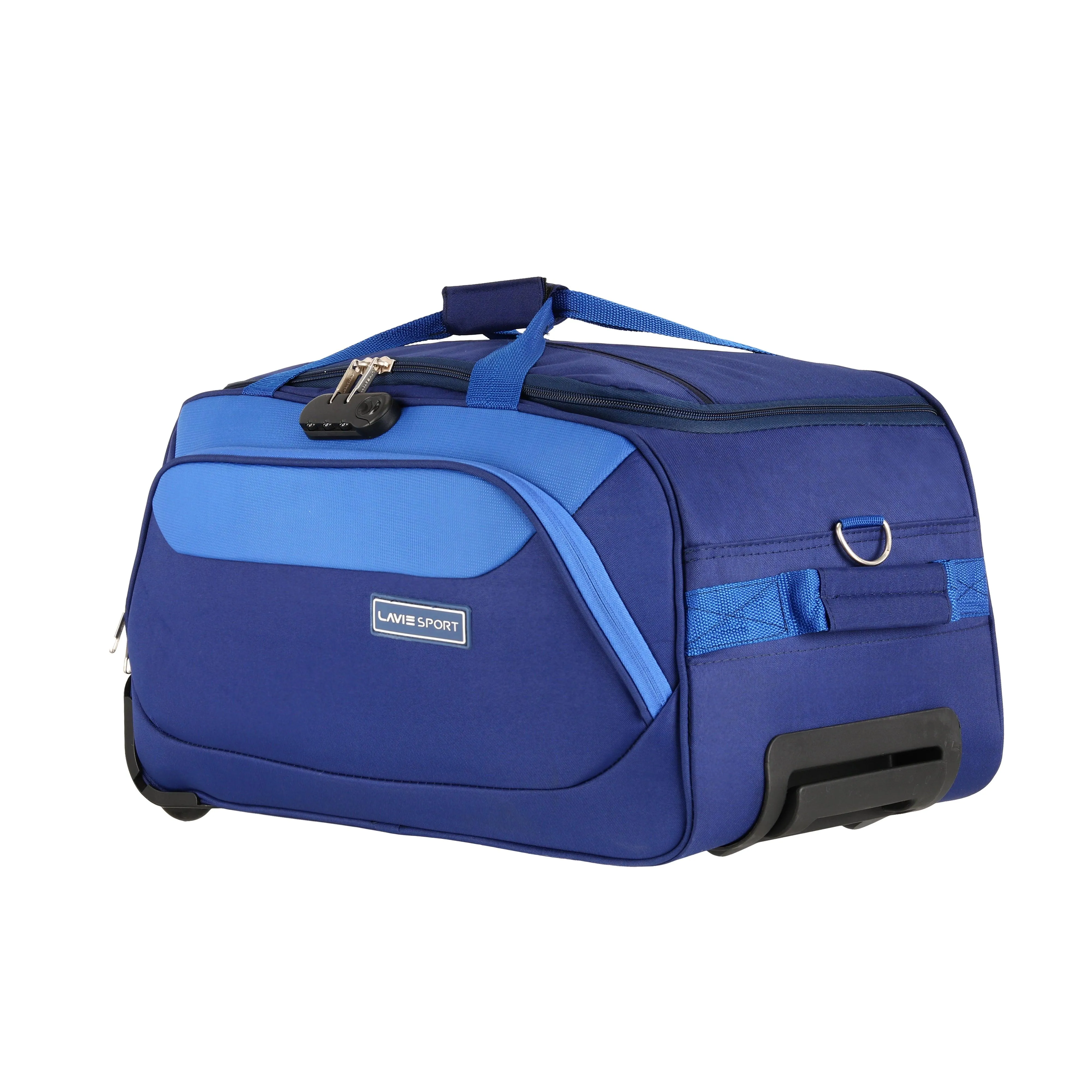 Lavie Sport 57 cms Anti-theft Voyage Wheel Duffle Bag| Trolley Bag Navy